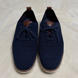 Cole Haan Men’s Navy Knit Lace-Up Oxfords